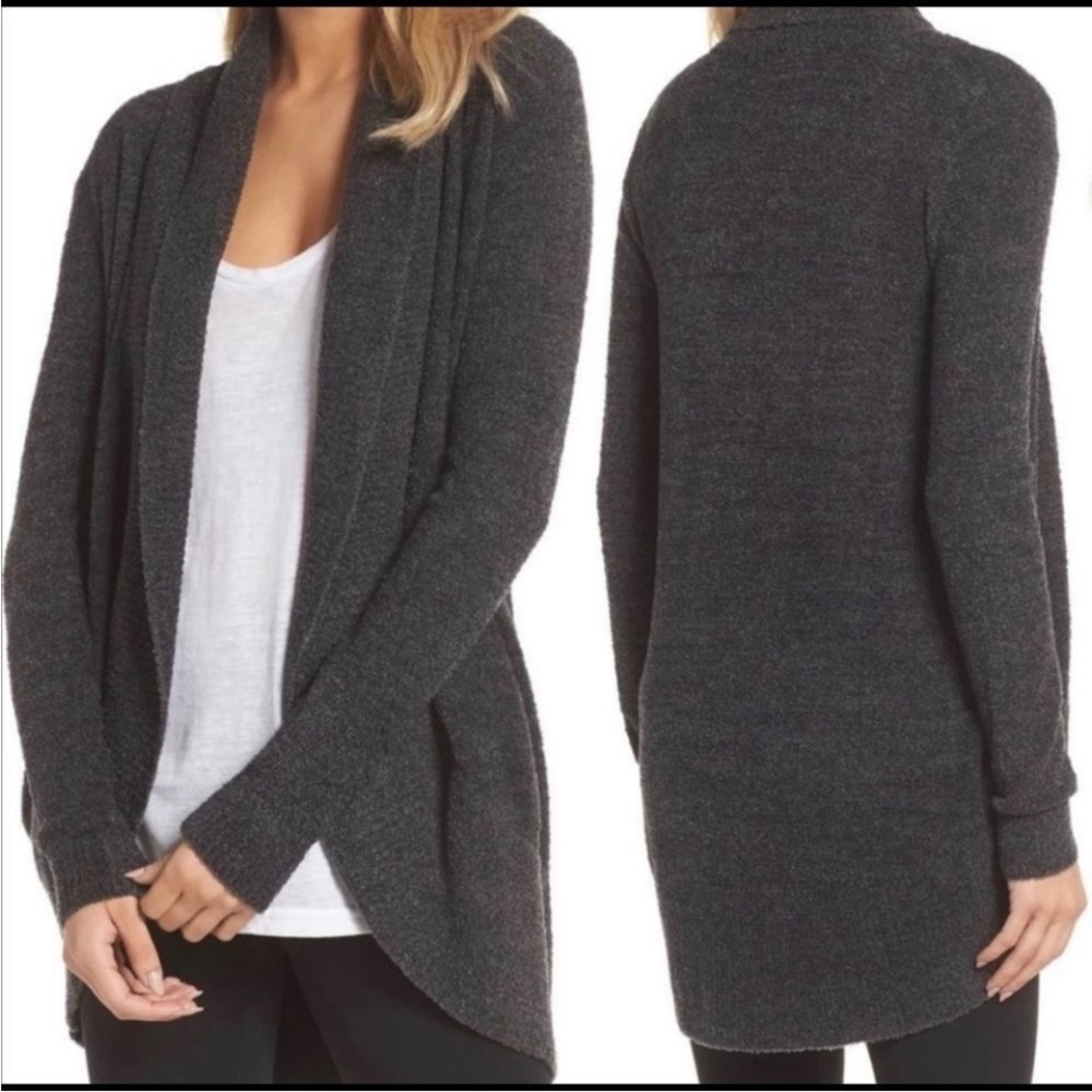 Barefoot Dreams Cozychic Lite Circle Cardigan Gray Size Medium